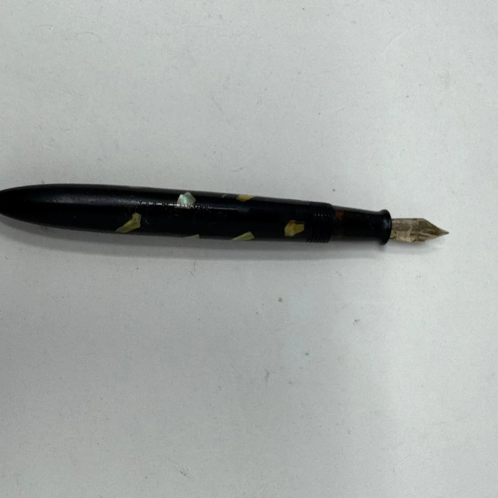 Vintage Sheaffer Jr Fountain Pen Black Abalone Shell Flake‎ Celluloid USA Made